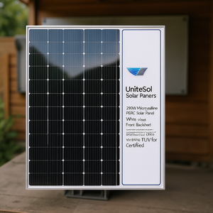 Panneau solaire monocristallin bifacial UniteSol 290W PERC avec feuille arrière blanche et couvercle avant en verre certifié TUV - Product Image 3
