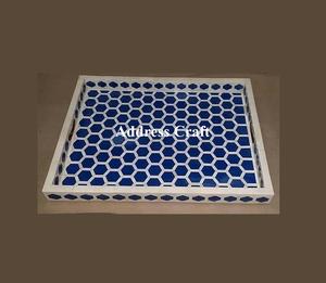 Bandeja de Servicio Rectangular Ecológica con Incrustaciones de Nácar, Estilo Árabe, para Hogar, Hotel, Bodas, Eid, Ramadán - Product Image 4