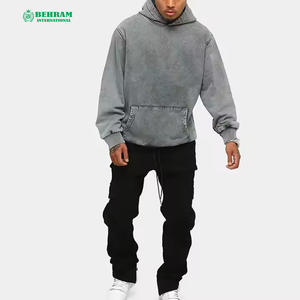 Sweat à capuche 100% Coton, Impression personnalisée, Molleton d'hiver French Terry 300g, Délavé à l'acide, Épaules légèrement tombantes, Teint uni, Séchage rapide - Product Image 4