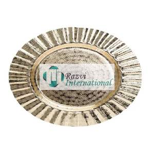 Assiette de présentation ondulée en or et acier inoxydable, décoration de table fantaisie métallique, assiette de service moderne et luxueuse - Product Image 1