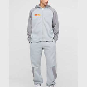 Chándal OEM/ODM con cremallera de bloque de Color sólido transpirable que absorbe la humedad logotipo impreso personalizado ropa de invierno de ajuste Regular 2 ropa de calle - Product Image 6