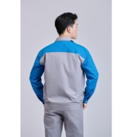 Set da Lavoro di Sicurezza FMF per Uomo, Blu Cielo e Grigio, Maniche Lunghe, Alta Visibilità, Tessuto TC, Prodotto in Vietnam