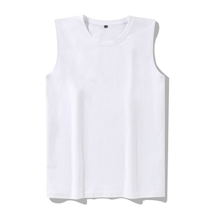 Logo personnalisé OEM vente en gros été nouvelle mode coton couleur unie gilet jeunesse lâche confortable sport décontracté débardeur - Product Image 2