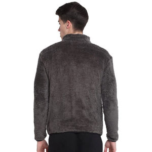 Veste polaire Sherpa douce avec poignets extensibles et veste d'hiver Sherpa texturée coupe ajustée avec design minimaliste - Product Image 3