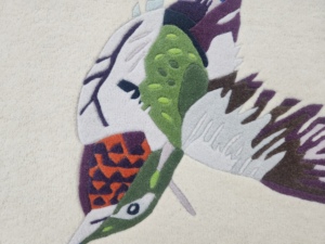 Tapis en laine à poils longs, design moderne, imprimé floral et animal, design personnalisé, tissage à la main, écologique, adapté aux animaux domestiques, haut de gamme - Product Image 3