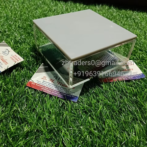 Perfect Ramadan Iftar Table and Eid Gift Collection Transparent Acrylic Dry Fruit <b>Box</b> with <b>Wooden</b> Shell Inlay <b>Lid</b> - Product Image 1