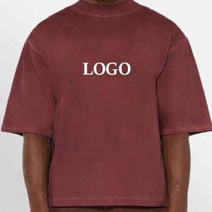 Top corto con hombros descubiertos de peso pesado, camisetas con logotipo estampado de gran tamaño, camisetas Unisex 100% de algodón de alta calidad - Product Image 3
