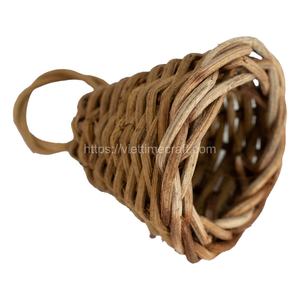 Juego de 6 adornos de árbol de campana de Navidad de ratán natural hechos a mano Vietnam al por mayor para decoraciones navideñas - Product Image 3