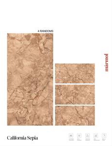 Carreaux de porcelaine émaillée de style européen moderne 600x1200mm finition brillante CALIFORNIA SEPIA pour salle de bain sol intérieur chambre de villa - Product Image 2