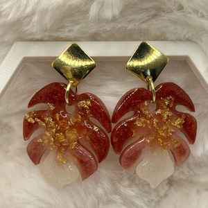 Pendientes coloridos de resina, pendientes de aro grandes gruesos de acrílico sólido para mujer, joyería cuadrada Vintage chapada en oro, caliente - Product Image 1