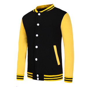 OEM Unisex Urbano Casual Abotonado Varsity Sportswear Bomber Jacket Cómodo Cuero Poliéster Algodón Diseño promocional - Product Image 1