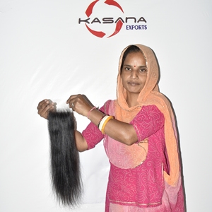 Cabello Humano Natural Virgen Remy de Fabricación India 4x4 HD con Cutícula Alineada, Doble Trama, Venta al por Mayor, Encaje Completo, Color Natural - Product Image 4