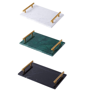 Plateau de rangement en marbre, décorations, plateau de service en marbre de luxe, prix de gros, plateau de petit-déjeuner en marbre - Product Image 1