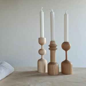 Multi Design 3 Pieces <b>Set</b> Wood Decorative <b>Set</b> <b>Candle</b> Stand X Mas Day <b>Gifted</b> Custom Logo Home Wooden <b>Candle</b> Holder X Mas Day - Product Image 1