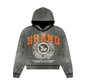 Sudadera con capucha de lavado ácido Sudadera con capucha de lavado retro Sudadera con capucha de lavado ácido al por mayor Chándal con capucha Logotipo personalizado Conjunto de Jogger para M - Product Image 5