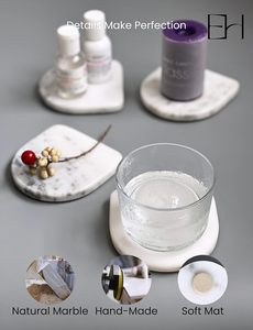 Nouveauté tapis de Table en pierre colorés pour la fête sous-verres en pierre avec logo personnalisé pour l'image de marque sous-verres en pierre ronds pour boissons chaudes - Product Image 4