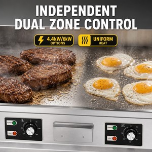 Commercial Electric Flat Top Griddle Dual Control 220V 4.4kW for Cafe Diner Breakfast Bacon <b>Egg</b> Kitchen - Product Image 2