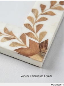 Wood Photo <b>Frame</b> Rectangle 4x6 Inch Handmade Vertical <b>Wall</b> Display Elegant Leaf Resin Pattern Sunburst <b>Design</b> - Product Image 3