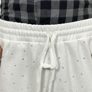 Pantalones Cortos Deportivos de Felpa Francesa Gruesa de Alta Calidad, Lisos, con Cordón, para Hombre, Pantalones Cortos de Forro Polar con Pedrería para Hombre - Product Image 6