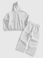 Nouveau mode Streetwear Y2K 100% coton survêtement surdimensionné survêtement épais strass pantalons de survêtement et sweat à capuche ensemble pour hommes