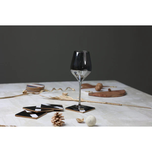 Classic <b>Drinkware</b> Coasters Brown White Inlay Coasters for Home Decor <b>Accessories</b> Set of 4 Beverage Coasters - Product Image 6