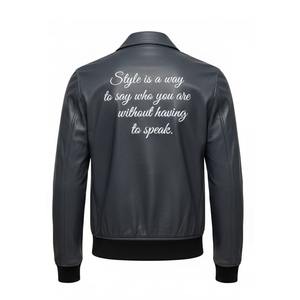 Veste en cuir pour homme Ami Paris, respirante, hiver, style bomber moderne, fermeture éclair sur le devant, vêtement décontracté tendance, personnalisable - Product Image 2