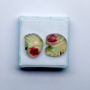 Par de tallado de turmalina Natural de calidad superior, piedras preciosas sueltas de turmalina rara para la fabricación de joyas - Product Image 2
