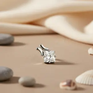 Pendientes de Esmeralda con Corte de Diamante/Pera, Chapados en Oro Rosa, Modernos, para Uso Diario de Mujeres - Product Image 2