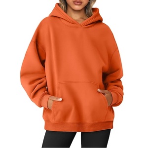 Wholesale Price Of Women's 100% Cotton Long Sleeve Round Neck Shoulder Slope Solid Comfortable Pullover Hoodie From Bangladesh - Product Image 1