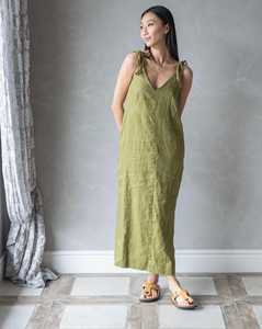 Cravate Spaghetti sangle robe col en V sans manches fluide Maxi robe décontracté une ligne dos nu robe de plage été nouveau Sexy Spaghetti sangle - Product Image 3