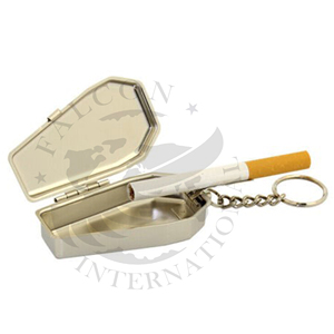 Mini cendrier de poche personnalisé accessoires pour fumeurs cendrier portable en fer blanc Goth cercueil porte-clés avec couvercle - Product Image 1