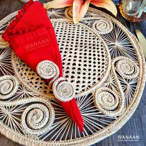 Ronds de serviette en rotin Décor de table en osier Ronds de serviette élégants pour table à manger - Product Image 2