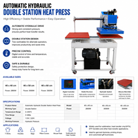 Presse à Chaud Hydraulique Double Station Direct Usine 16x20 16x24 Pouces Automatique Haute Pression pour la Production