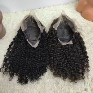 Promotion Letsfly : Perruques bouclées birmanes à 53 $, 18 pouces, cheveux vierges bruts, perruques en cheveux humains, dentelle frontale 13x4, 200 grammes, noir naturel et couleur 2 # - Product Image 5