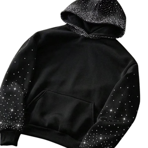Luxury Rhinestone Crystal Bling Sparkle Diamond <b>Hoodie</b> <b>for</b> <b>Men</b> Women Autumn Cotton <b>Oversized</b> Streetwear Hip Hop Fashion Pullover - Product Image 2