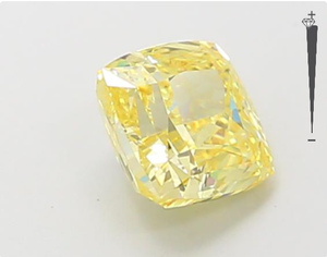 Diamant de laboratoire non monté, taille coussin carrée, 1,06 ct, jaune fantaisie, VVS2, certifié IGI, pour la fabrication de boucles d'oreilles en diamant - Product Image 4