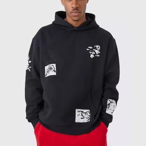 Sweatshirts à capuche unisexes en coton 400gsm pour hommes, nouveaux sweatshirts à manches longues et à la mode de créateur, imprimés sur mesure, brodés en 3D, hiver - Product Image 1