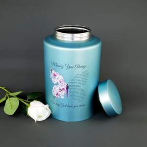 Jusqu'à 220 lb Grandes urnes de crémation pour cendres adultes, hommes et femmes Urne décorative pour cendres humaines avec sac en velours (papillon) - Product Image 3