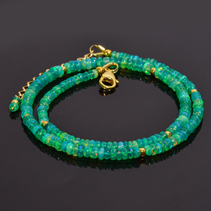 Collar de ópalo etíope de fuego verde natural de grado AAA +, collar de ópalo, joyería de ópalo de fuego, collar delicado, joyería de ópalo hecha a mano - Product Image 3
