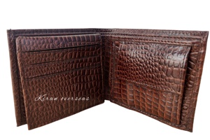 Prêt à expédier Portefeuille souple en cuir de crocodile de haute qualité fait à la main portefeuille ultra fin loisirs d'affaires pour hommes - Product Image 5