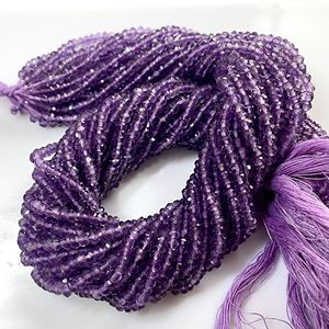 Cuentas de forma de Rondelle facetadas de amatista, cuentas de piedras preciosas naturales de buena calidad para la fabricación de joyas - Product Image 1