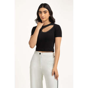 Top de Punto Casual para Mujer, Modelo WM-KTP-SS24-008, con Cuentas, Corto y con Estampado, para Oficina o Primavera - Product Image 3