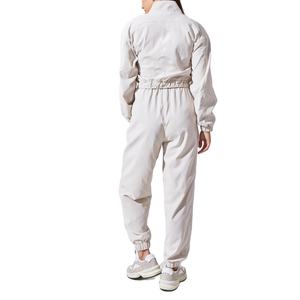 Conjunto de Pantalones Cortos y Chaqueta Corta con Cordón Ajustable Personalizado al por Mayor para Mujer, Resistente al Viento, de Dos Piezas, 100% Algodón, Estampado Sólido de Primavera/Verano - Product Image 3