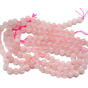 ลูกปัดควอตซ์สีชมพูกุหลาบธรรมชาติเกรด AAA หลวม8มม. ลูกปัดหินกลมอัญมณีอัญมณี - Product Image 1