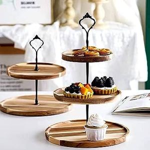 Support à gâteau rond en bois royal avec métal de haute qualité pour la maison et le restaurant support en bois de haute qualité pour gâteau nouvelle arrivée - Product Image 3