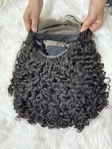 Perruque birmane bouclée la plus vendue HD dentelle fermeture brut vietnamien birman cheveux humains bouclés 5x5 dentelle fermeture perruque - Product Image 4