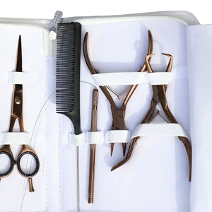 Kit pince d'extension de cheveux professionnelle en acier inoxydable avec pinces crocodiles et ciseaux - Product Image 5