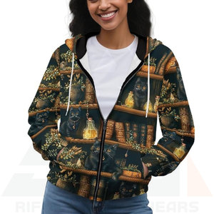 Sweat à capuche pour femme, hiver, vintage, imprimé bibliothèque et chat noir, coupe ample, confortable, mélange coton/polyester - Product Image 5