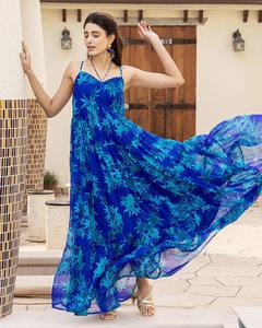 Vestido de algodón indio con estilo hecho a mano para mujer, hermoso vestido largo sin mangas para fiesta, personalización moderna, regalo perfecto para novia - Product Image 1