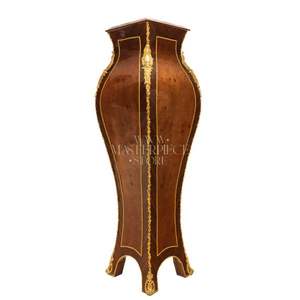 Pedestal Decorativo de Madera con Tapa de Mármol de Lujo - Product Image 4